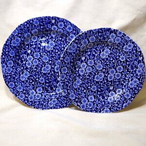 *** CALICO BURLEIGH Staffordshire *** PLATES  Set of 2 ~ 8.5" & 7.5"